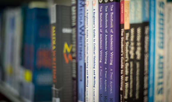 Close up of a row of books in the ֱ library